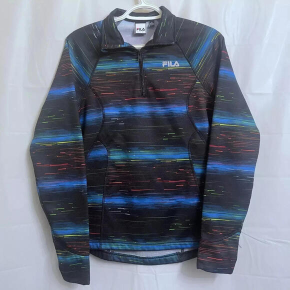 FILA Sport Running 1/4 Zip Lined Pullover Women's Small Multicolor Rainbow - Picture 1 of 6